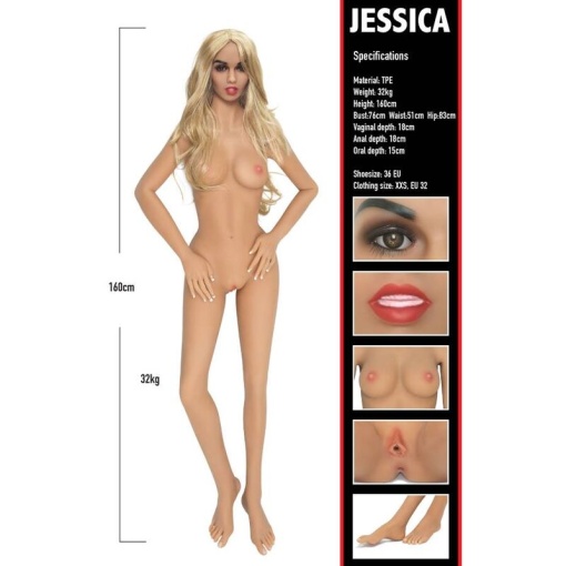 Papusa Sexuala Realista BANGER BABE Jessica inaltime 160 cm - Img 2