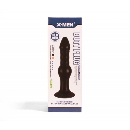 Plug anal fabricat din material prietenos cu pielea X-MEN Butt Plug Black (27.4cm x 6.3cm) - Img 3