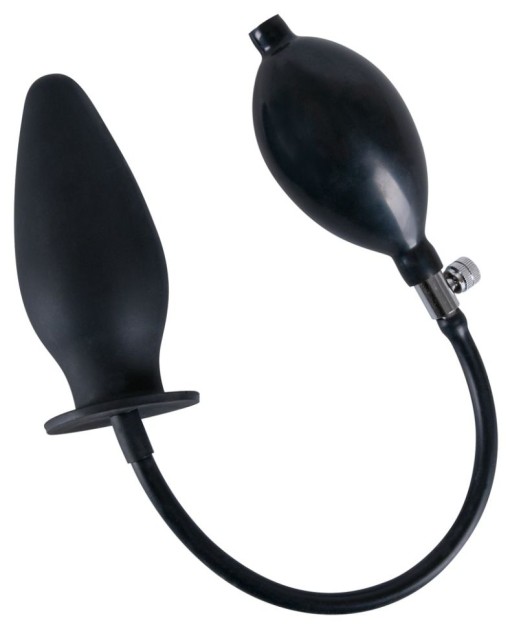 Plug anal gonflabil negru  True Black Inflatable Dildo Butt Plug (11,5 cm)