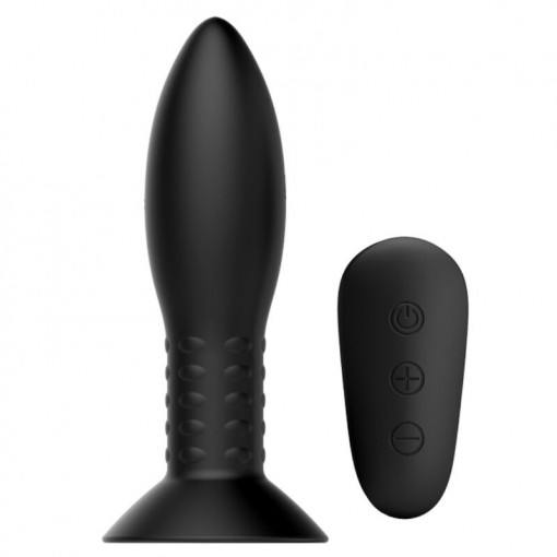 Plugul anal din silicon cu varf cu de vibrare incorporat (12 functii) Mr Play Rotation Beads Anal Plug (13cm) - Img 4