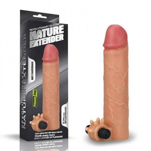 Prelungitor penis cu vibratii Add 2" Vibrating Silicone Extender 18.75cm