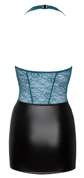Rochie scurta, stransa, cu top cu decolteu din dantela si aspect de doua piese, Cottelli Lingerie - S - Img 3