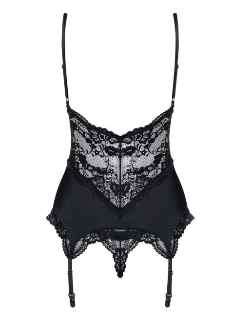 Set 2 piese, Padded Corset &amp; Thong, black - S/M - Img 2