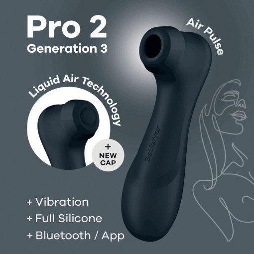 Stimulator Clitoris Pro 2 Generation 3 with Liquid Air black Bluetooth/App - Img 2