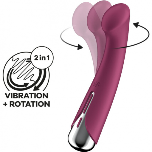 Stimulator vibrator rotativ pentru punct G Satisfyer Spinning G-Spot 1 Rosu