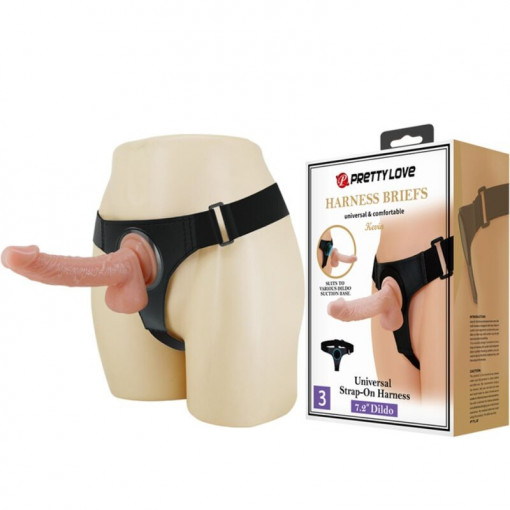 Strap-on cu dildo pentru femei Pretty Love Kevin Harness Briefs - Img 8