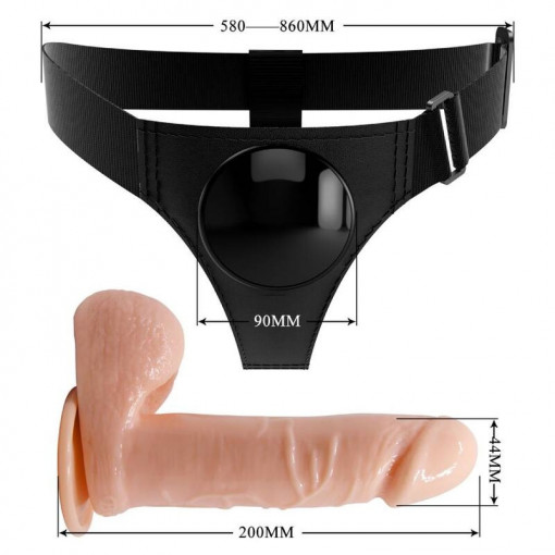 Strap-on cu dildo pentru femei Pretty Love Tom Harness Briefs - Img 6