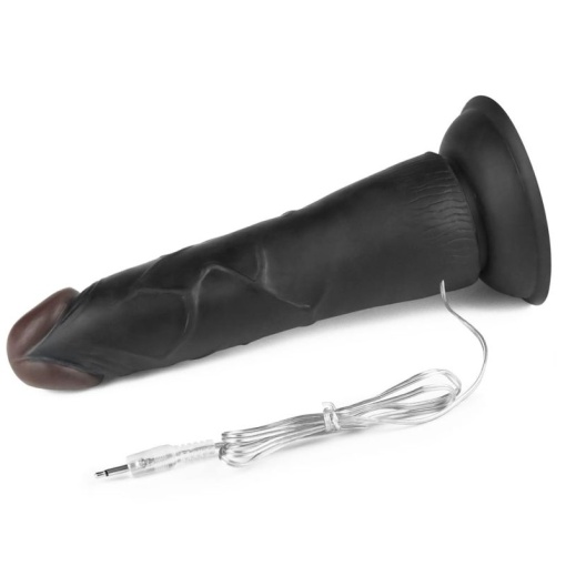 Strap-on cu ham si curea reglabile, prevazut cu un vibrator realist Vibrating Easy Strapon Set 7.5'' Black (19cm) - Img 6