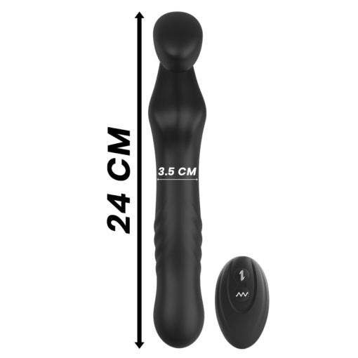 Strap-on cu telecomanda fara curele, fara sustinere, cu 2 capete vibratoare IBIZA - REMOTE CONTROL - Img 2