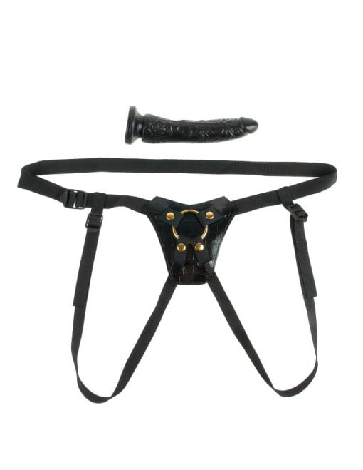 Strap-on format din ham complet reglabil si dildo FETISH FANTASY GOLD DESIGNER STRAP-ON - Img 3