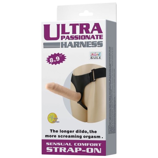 Strap-on pentru femei, din material moale Ultra Passionate Harness 21.5cm - Img 3