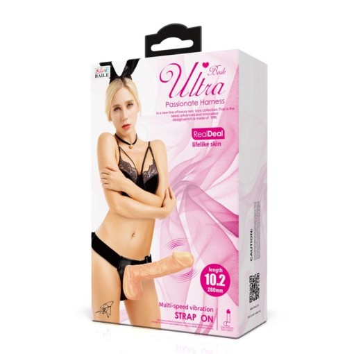 Strap-on reglabil pentru femei cu vibrator 19.4cm ULTRA PASSIONATE HARNESS - Img 3