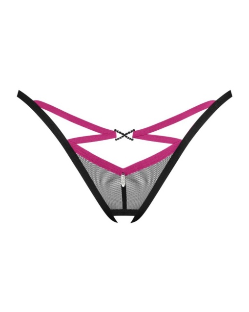 Tanga senzuala si transparenta cu deschidere in zona intima Novenes crotchless thong XS/S - Img 2