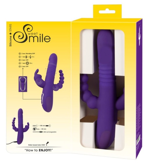 Vibrator cu miscare inainte-inapoi (miscare de 1.2cm) Thrusting Pearl Triple Vibrator (24,8 cm - 26 cm) - Img 4