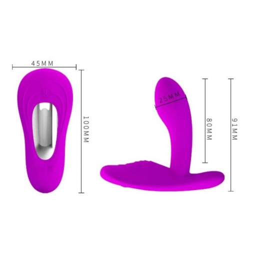 Vibrator din silicon cu 12 setari de vibratii si telecomanda Pretty Love Remote Control (9.1cm) - Img 4