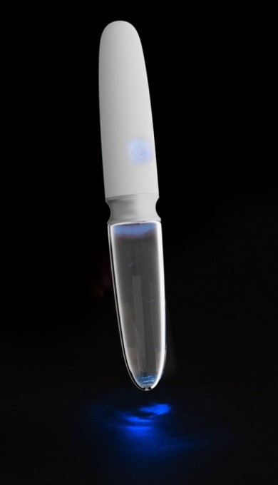 Vibrator drept cu 10 moduri de vibrație Straight LED Vibrator (17.7 cm) Glass/Silicone - Img 3