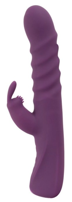 Vibrator Rabbit cu un stimulator de clitoris Silicon lichid - miscare de impingere, Javida - Img 3