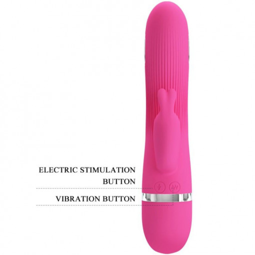 Vibrator rabbit din silicon, cu stimulare electrica Pretty Love Ingram (19.2cm) - Img 4