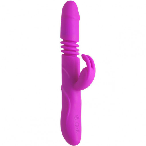 Vibrator rabbit high tech din silicon cu miscare inainte-inapoi Vibrator Pretty Love Ward In-Out 26cm - Img 3