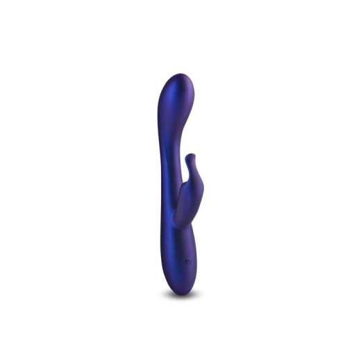 Vibrator rafinat din silicon, cu stimulator clitoridian Royals - Empress- Metallic Blue (19.1cm) - Img 3