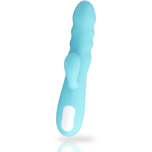 Vibrator stimulator cu miscari rotative G-Spot si clitoris Mia Eiffel TURQUOISE - Img 2