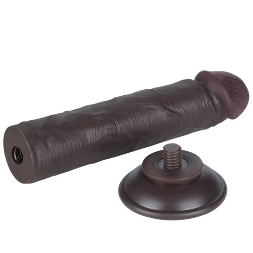 8'' Sliding Skin Dual Layer Dong Black II (20cm) - Img 2