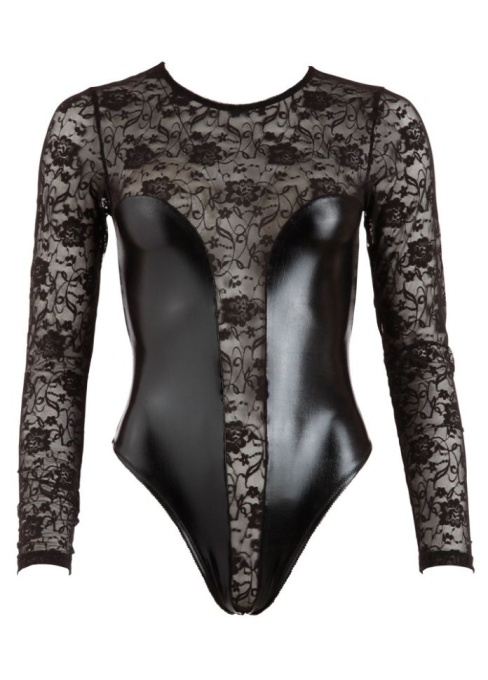 Body cu maneca lunga Cottelli Lingerie, black - XL - Img 2
