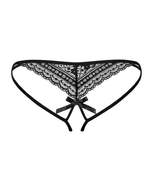 Chilotei din dantela fina cu motive florale, cu decupaj inghinal Picantina Obsessive, black - L/XL - Img 2