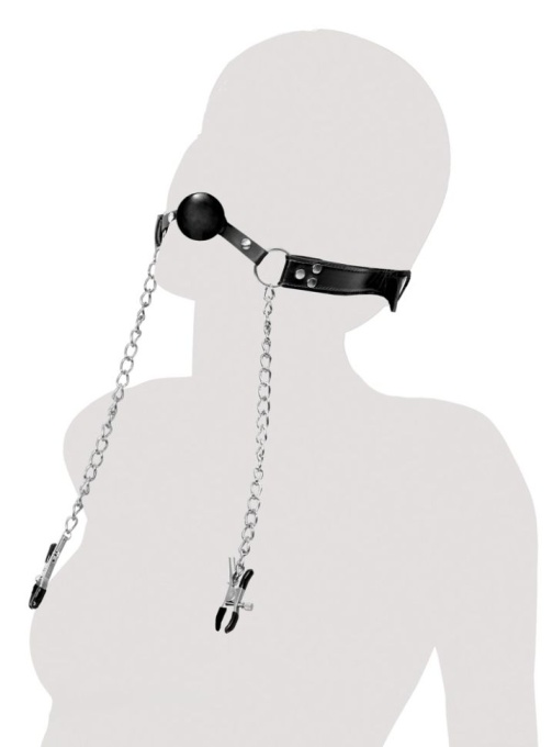 Deluxe Ball Gag and Nipple Clamps - Img 3