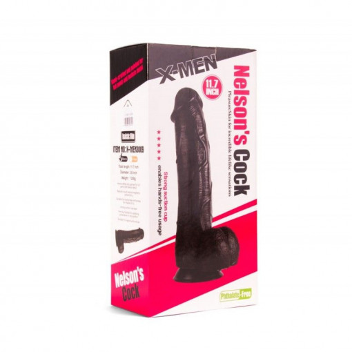 Dildo de mari dimensiuni X-MEN Nelson's Cock Black 29.5cm x6.5cm - Img 3