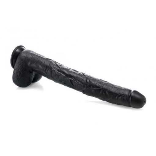 Dildo gigantic de inalta calitate, cu o suprafata venata X-MEN Long Dildo Black 43 x 5.7cm - Img 2