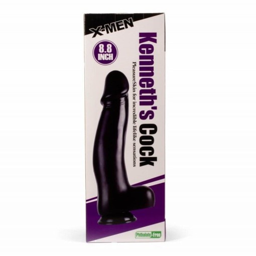 Dildo masiv cu ventuza X-MEN Kenneth's Cock Black (38cm x 8cm)