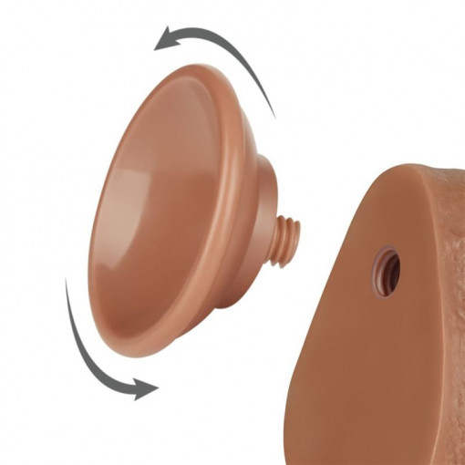 Dildo realist 8.5'' Sliding Skin Dual Layer Dong Brown I (20cm) - Img 4