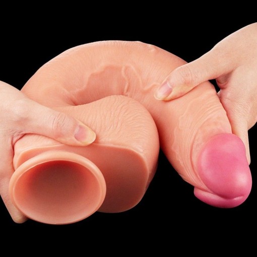 Dildo realist cu două straturi de silicon  Dildo 12 Dual Layered Platinum Silicone Cock 1- 30.5cm x 5.8cm