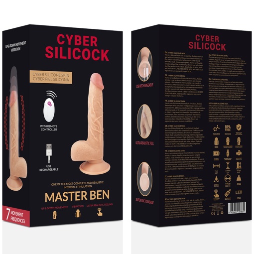 Dildo Realist cu Vibratii &amp; Miscare Up &amp; Down Cyber Silicock Remote Control Master Ben - Img 5