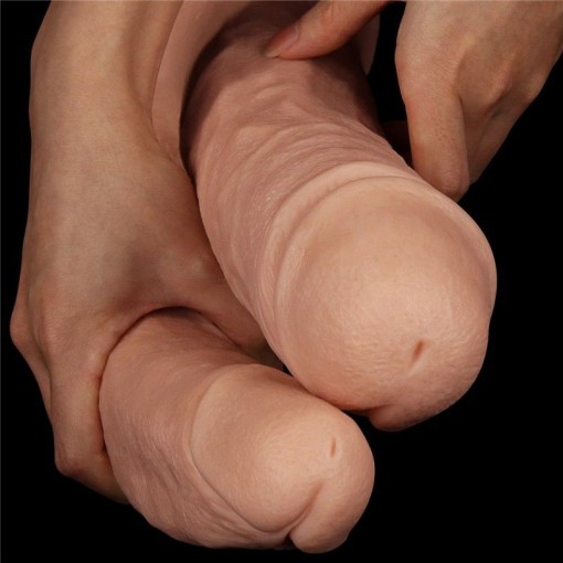 Dildo realist dublu de dimensiuni gigantice, cu ventuza Realistic Mega Double Dildo 33cm
