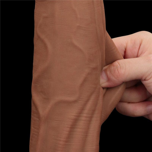 Dildo realist gigantic 12'' King Sized Sliding Skin Dual Layer Dong Brown (31cm) - Img 3