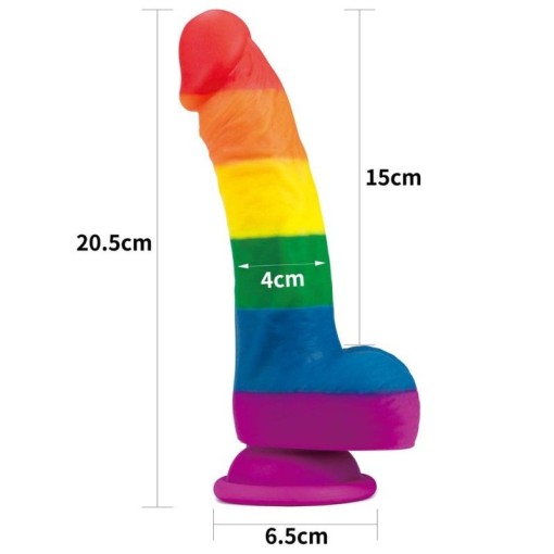 Dildo realistic Pride din silicon compatibil strap-on 8'' Prider Dildo (20.5cm)
