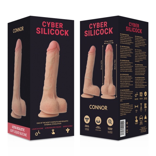 Dildo ultra-realist din silicon lichid moale CYBER SILICOCK CONNOR lungime 20.5 CM diametru 3.7 CM - Img 2