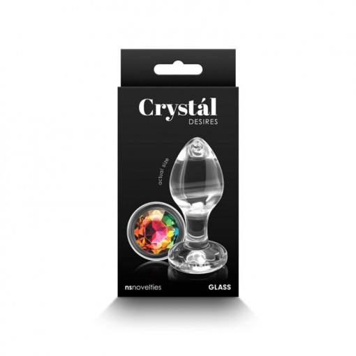 Dop anal din sticla Crystal - Desires - Rainbow Gem - Medium - Img 3
