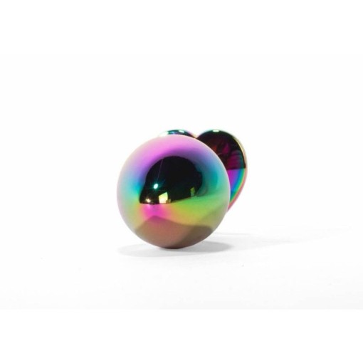 Dop anal metalic Large Secret Shine Metal Butt Plug Rainbowheart (9.5cm) - Img 3