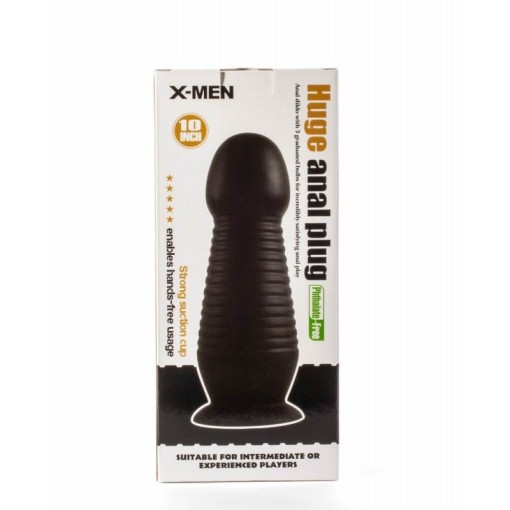 Dop anal X-Men 10" Huge Anal Plug Black (25.cm) - Img 4