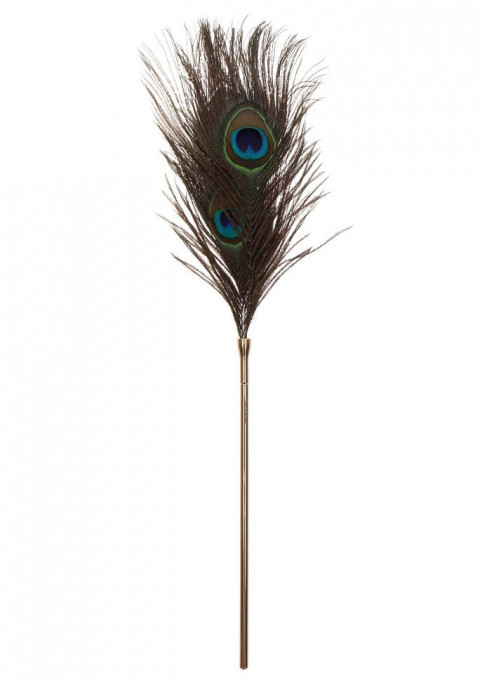 Gadilator paun din metal auriu roz si pene TABOOM Dona Peacock Tickler - Img 3