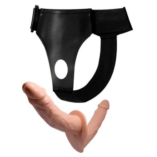 Ham elastic reglabil cu dildo cu doua capete (18cm- 15cm) - Img 4