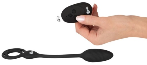 Inel penis si minge cu dop anal vibrant si 10 moduri de vibratie Cock and Ball Ring RC Butt Plug - Img 3
