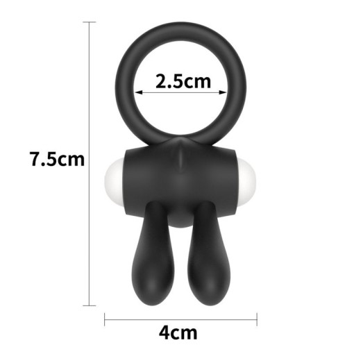 Inel vibrator puternic cu stimulator clitoridian POWER CLIT COCKRING BLACK - Img 2