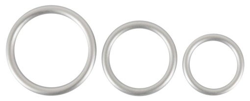 Inele din silicon cu aspect metalic Metallic Silicone Cock Ring Set - Img 4