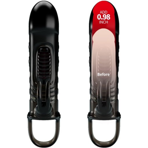 Manson pentru penis cu glont vibrator si stimulator clitoridian iepure PRETTY LOVE – SLOANE (18.7cm) - Img 4
