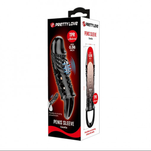 Manson pentru penis cu vibratii PRETTY LOVE – CECELIA, BLACK (18.5CM) - Img 2