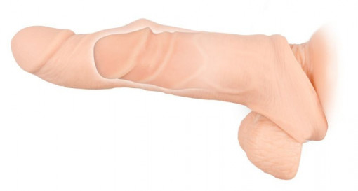 Manșon pentru penis de culoarea pielii Penis Sleeve with Extension (21 cm) - Img 2